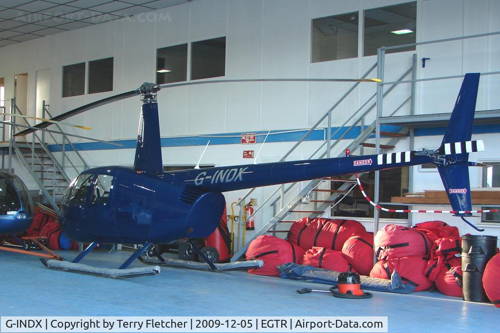 G-INDX, 2004 Robinson R44 Clipper II C/N 10491, Robinson R44 at Elstree