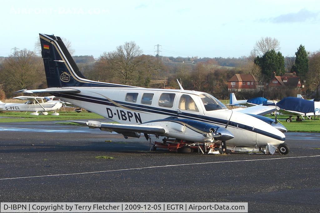D-IBPN, 1982 Beech 58P Baron Baron C/N TJ-424, Air Charter Bemen's Beech Baron remains at Elstree after its landing incident earlier in the year