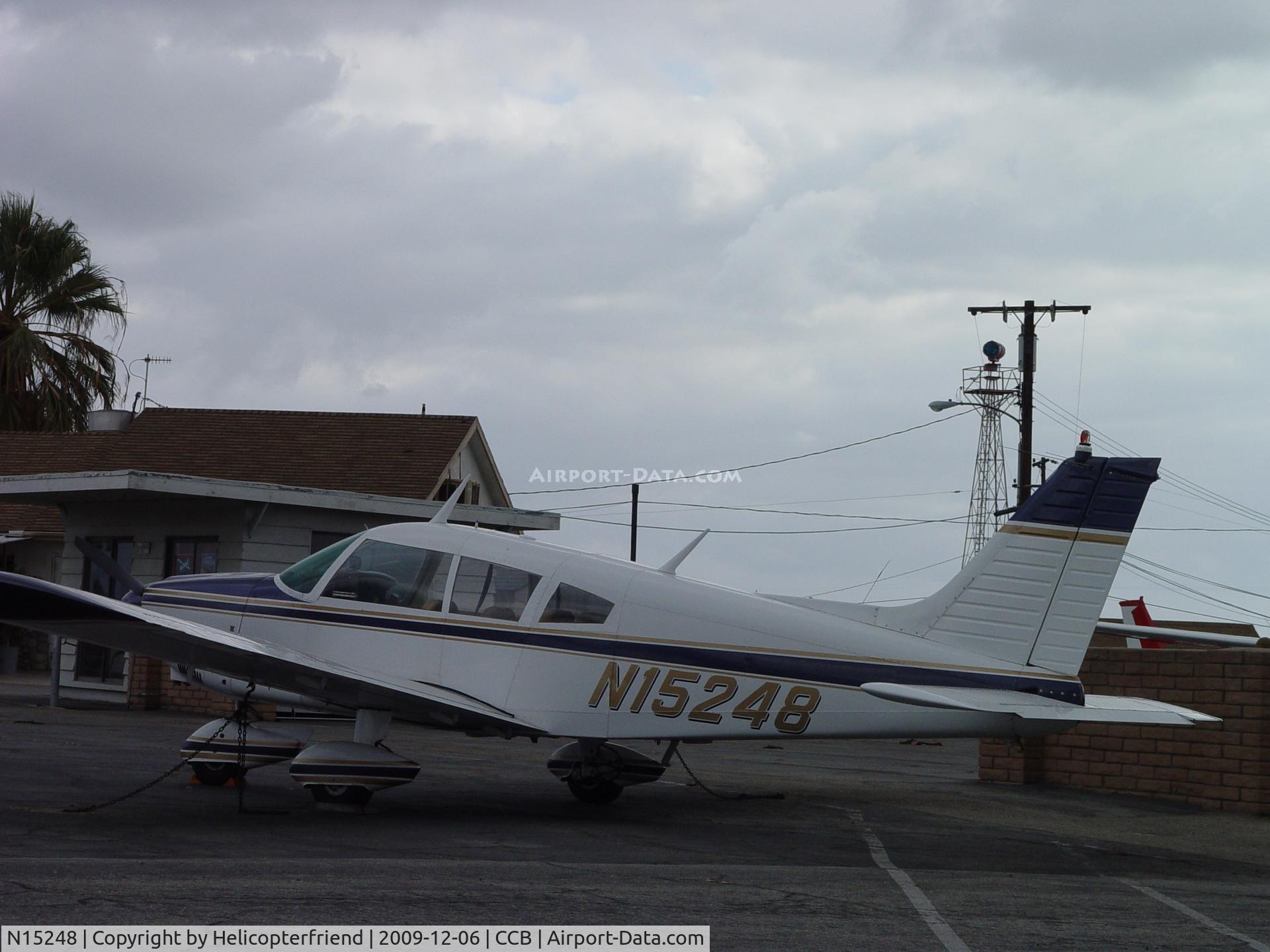 N15248, 1972 Piper PA-28-180 C/N 28-7305043, Parked and tied down at Cable