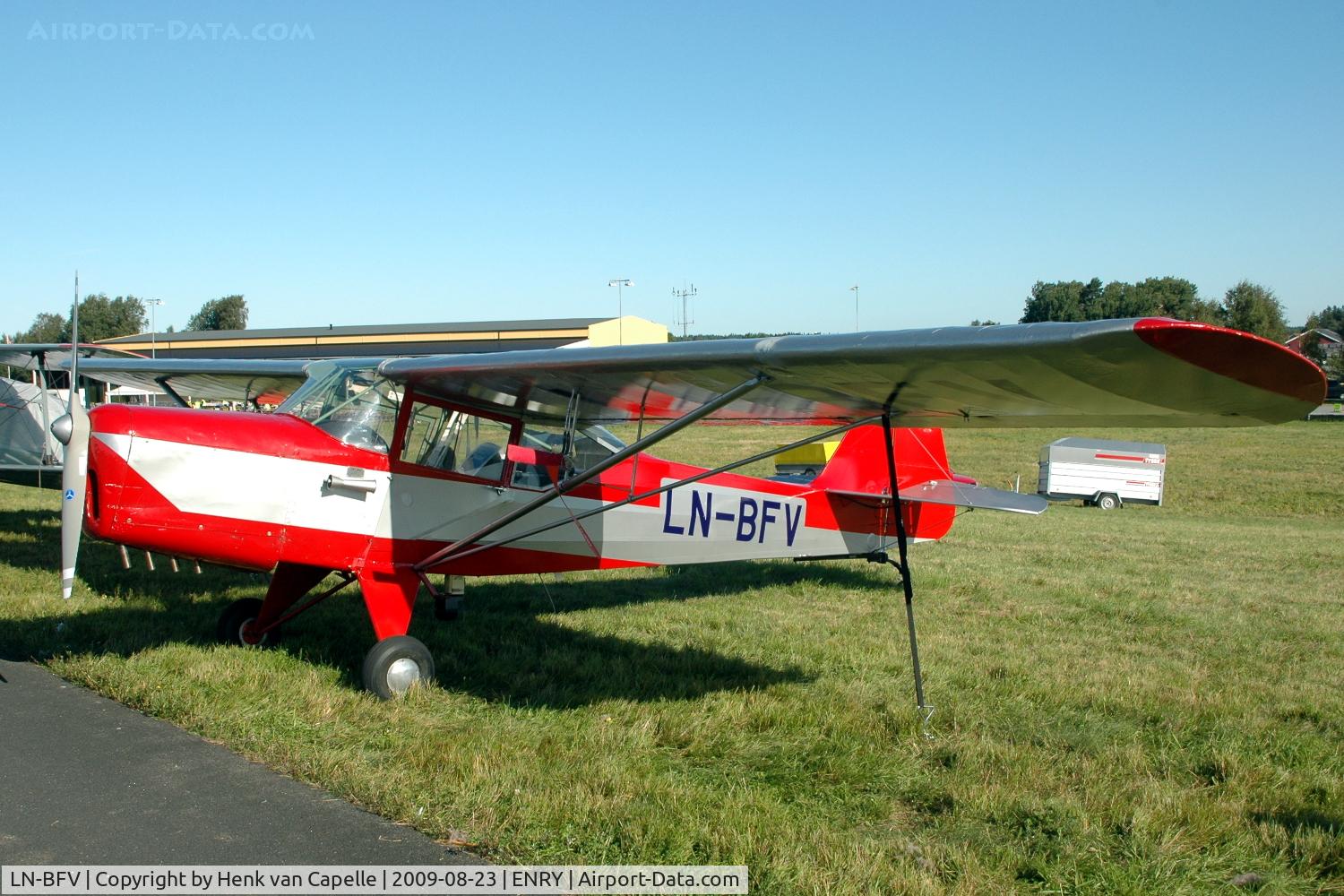 LN-BFV, Auster J-1 Autocrat C/N 2005, Auster J/1 at Rygge air force base, Norway.