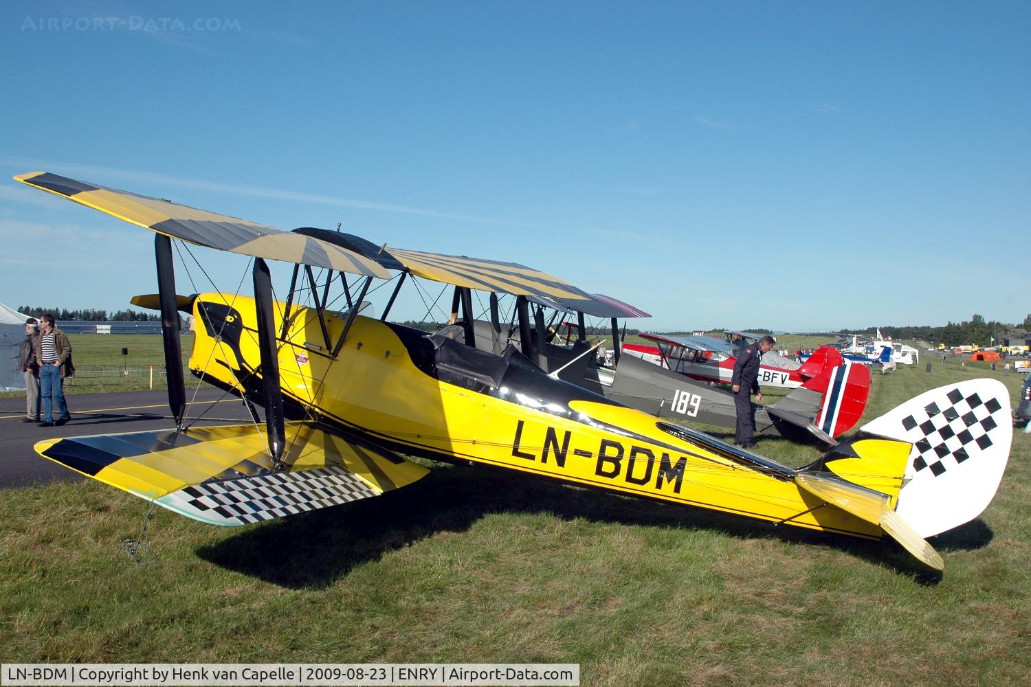LN-BDM, De Havilland DH-82A Tiger Moth II C/N 85294, Tiger Moth at Rygge air force base, Norway.