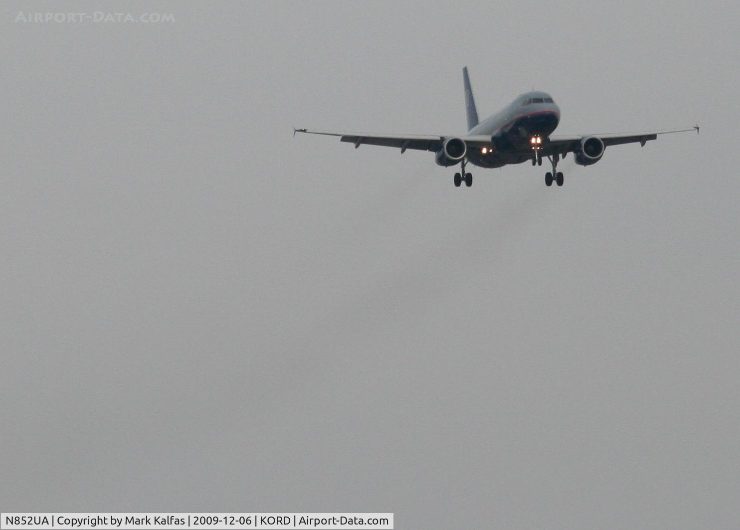 N852UA, 2002 Airbus A319-131 C/N 1671, United Airlines A319-131. UAL681 arriving from KLGA on 22R.