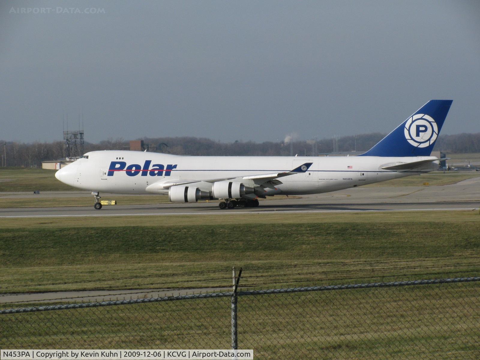 N453PA, 2001 Boeing 747-46NF C/N 30811, This Polar Tiger must have felt right at home when she arrived this chilly morning. Still, getting to photograph her and an F/A-18 made it worth it