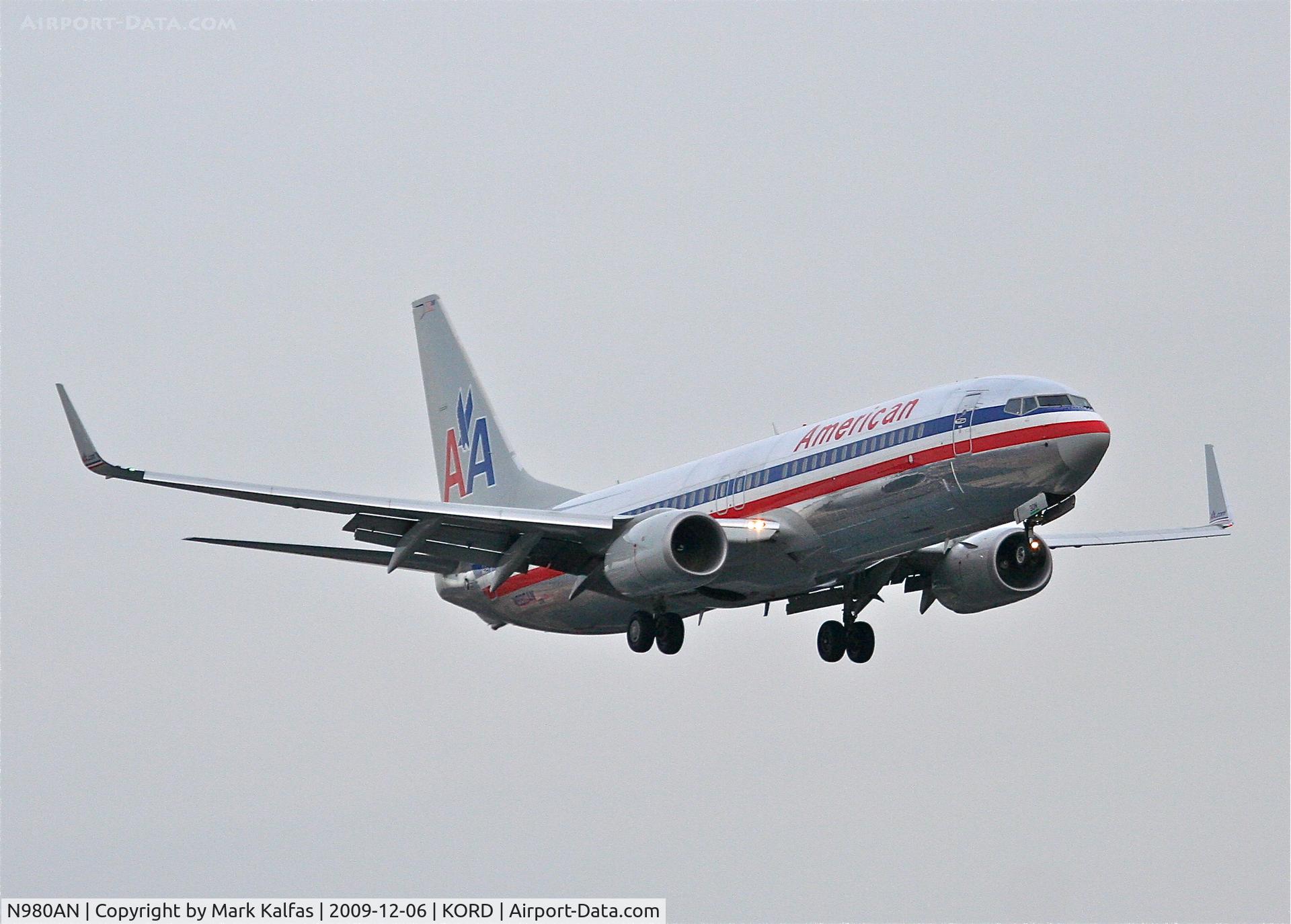 N980AN, 2009 Boeing 737-823 C/N 33203, American Airlines Boeing 737-823, AAL425 arriving from KDCA on 22R.