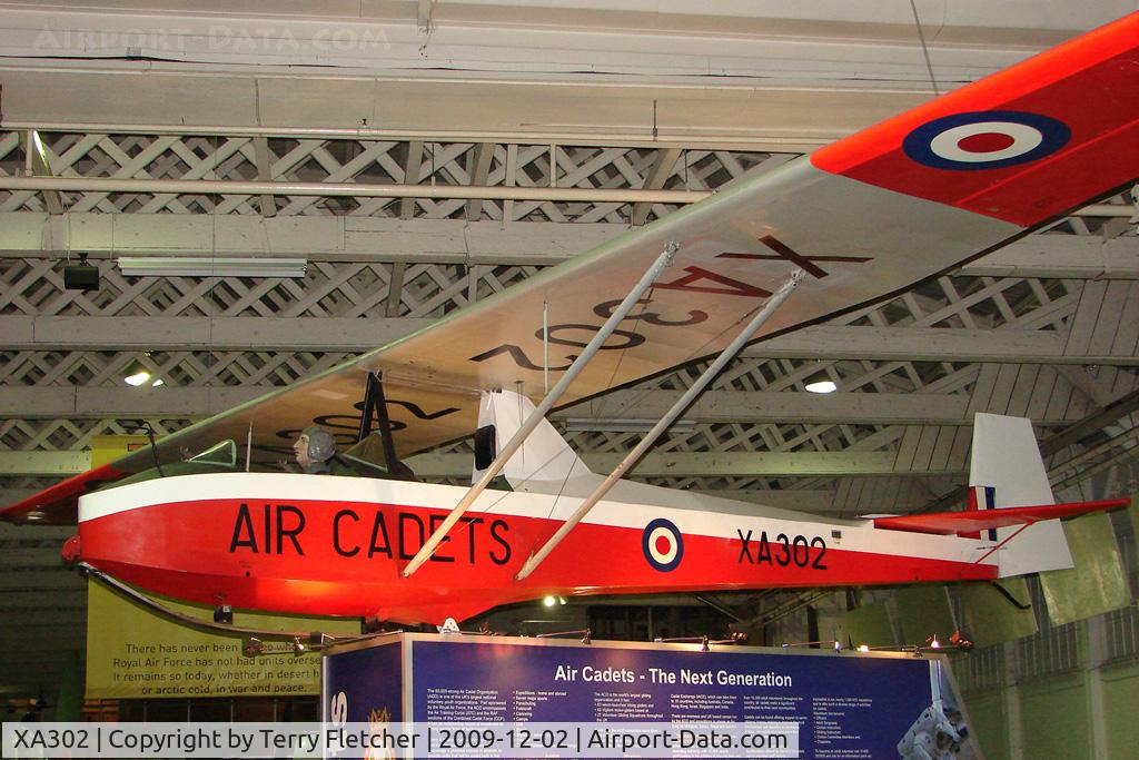 XA302, Slingsby T-31B Cadet TX.3 C/N 844, Slingsby Cadet TX3 exhibited in the RAF Museum Hendon , UK