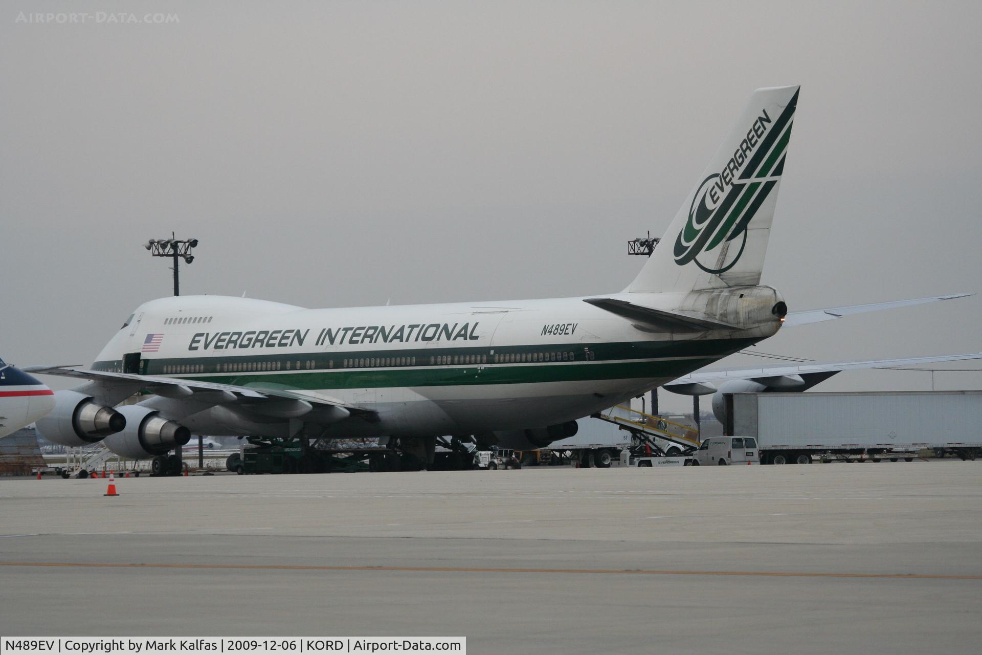 N489EV, 1986 Boeing 747-230SF C/N 23393, Evergreen International Boeing 747-230SF, EIA868 on the North cargo ramp after arriving from PANC.