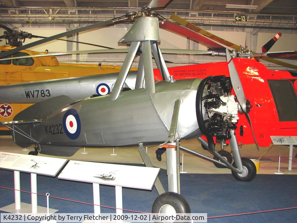K4232, Avro 671 Rota I (Cierva C-30A) C/N R3/CA/40, Avro Rota , also ex SE-AZB, exhibited in the RAF Museum Hendon , UK