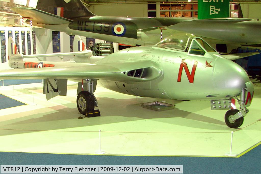 VT812, 1947 De Havilland DH-100 Vampire F.3 C/N Not found VT812, De Haviland Vampire F3 exhibited in the RAF Museum Hendon , UK