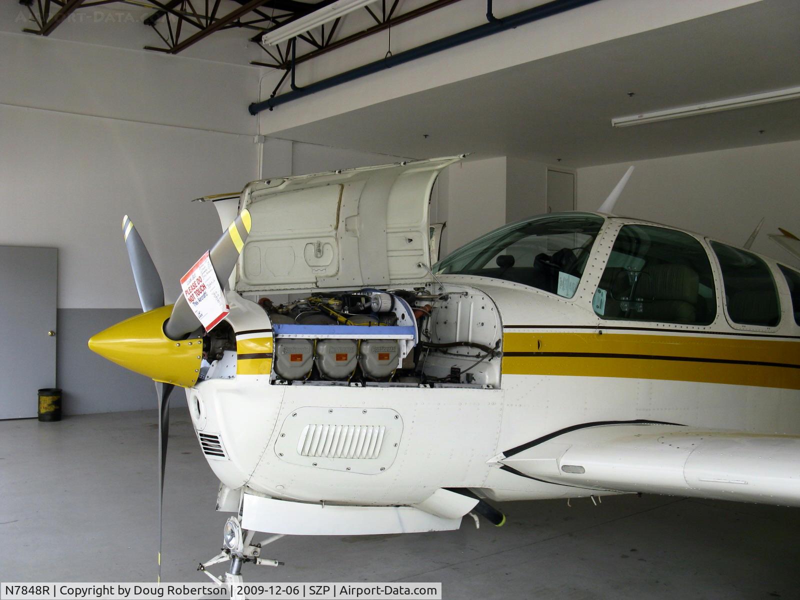 N7848R, 1968 Beech V35A Bonanza C/N D-8904, 1968 Beech V35A BONANZA, Continental IO-550 300 Hp upgrade, uncowled engine