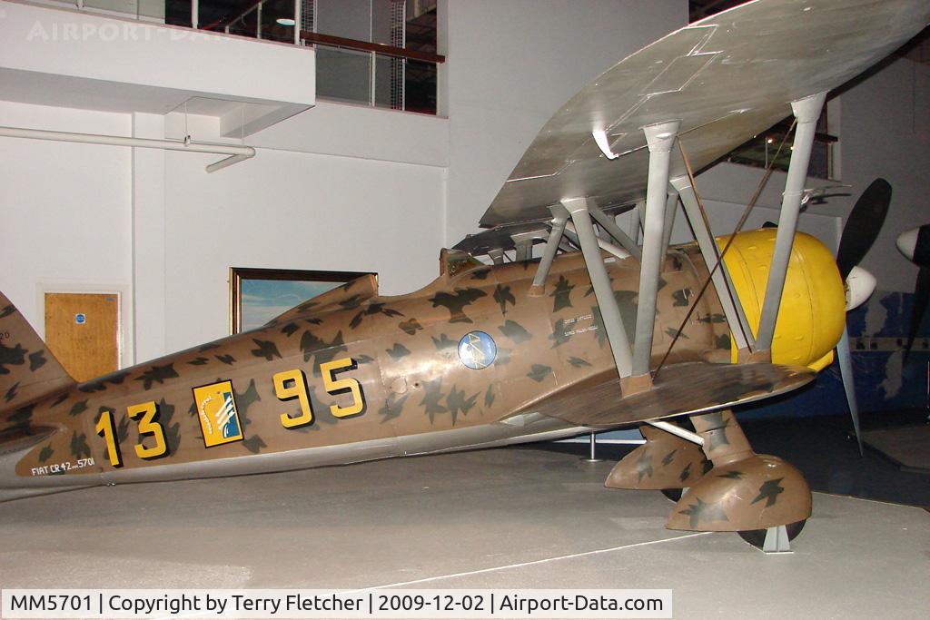 MM5701, Fiat CR.42 Falco C/N Not found MM5701, Fiat CR-42 Falco exhibited in the RAF Museum Hendon , UK