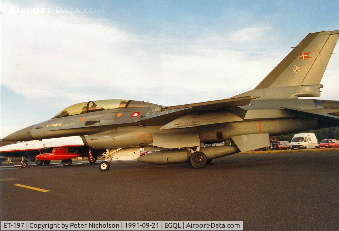ET-197, 1978 General Dynamics F-16B Fighting Falcon C/N 6G-13, F-16B Falcon of Esk 726 Royal Danish Air Force at the 1991 Leuchars Airshow.