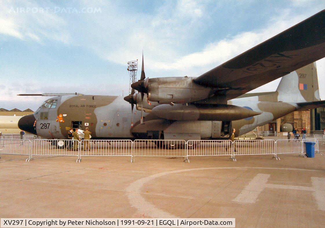 XV297, 1967 Lockheed C-130K Hercules C.1 C/N 382-4263, Hercules C.1 of the Lyneham Transport Wing in the static park at the 1991 Leuchars Airshow.