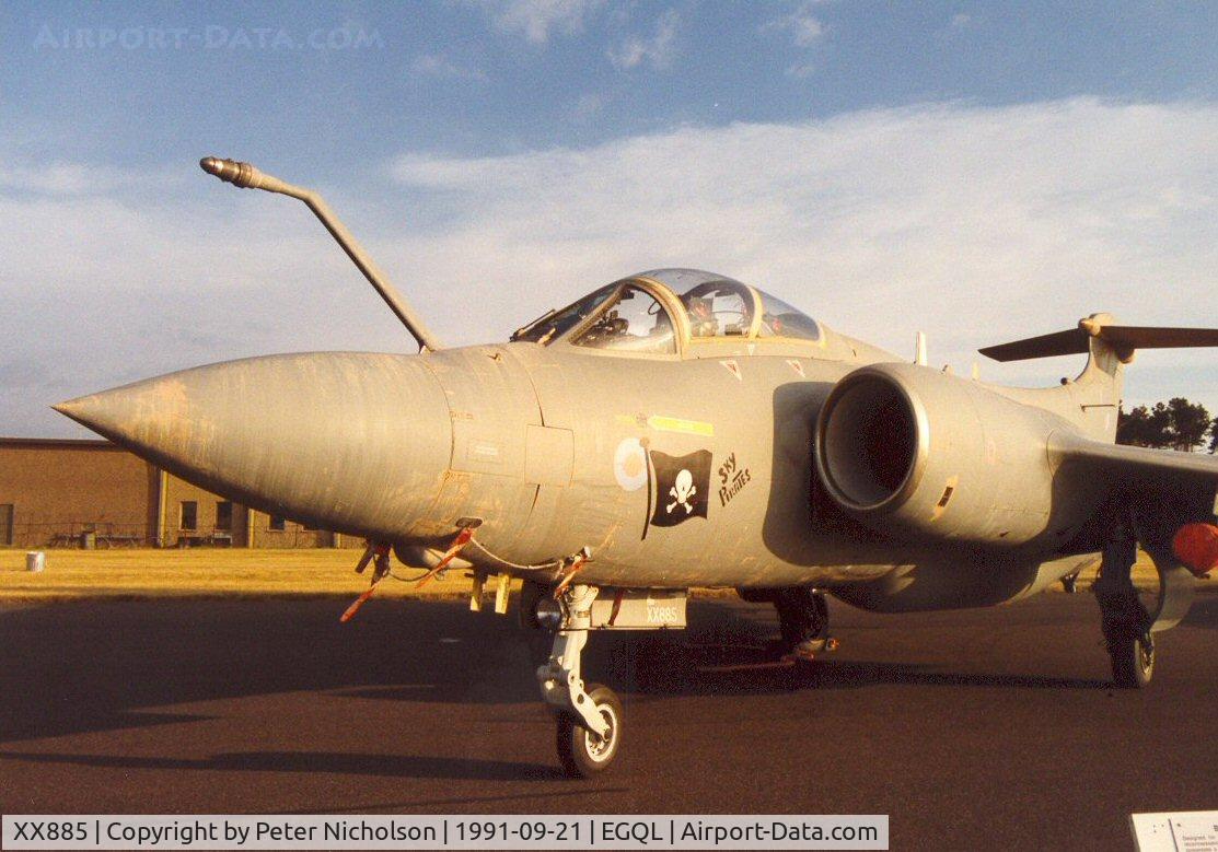 XX885, 1974 Hawker Siddeley Buccaneer S.2B C/N B3-01-73, Buccaneer S.2B of 12 Squadron in the static park of the 1991 Leuchars Airshow.