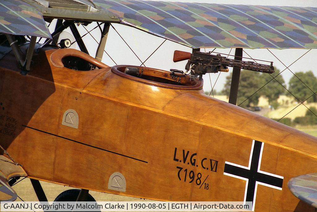 G-AANJ, 1918 LVG C.VI C/N 4503, LVG .V1 at the Battle Over Britain Air Display, Old Warden in 1990.