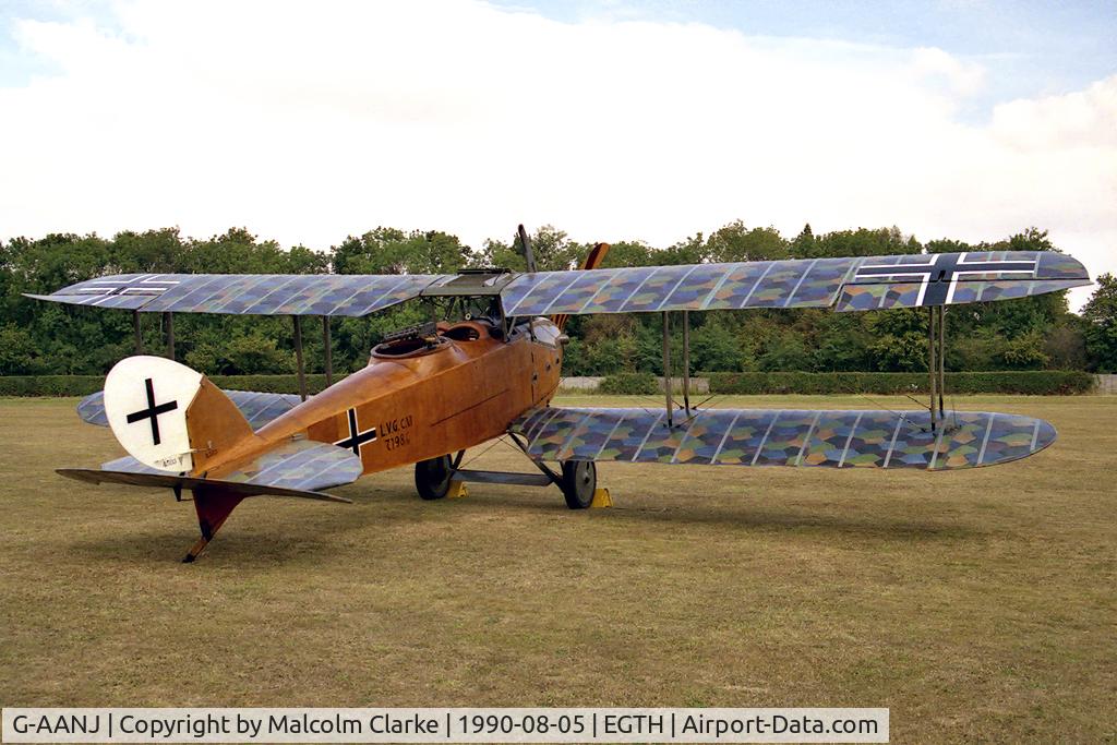 G-AANJ, 1918 LVG C.VI C/N 4503, LVG .V1 at the Battle Over Britain Air Display, Old Warden in 1990.