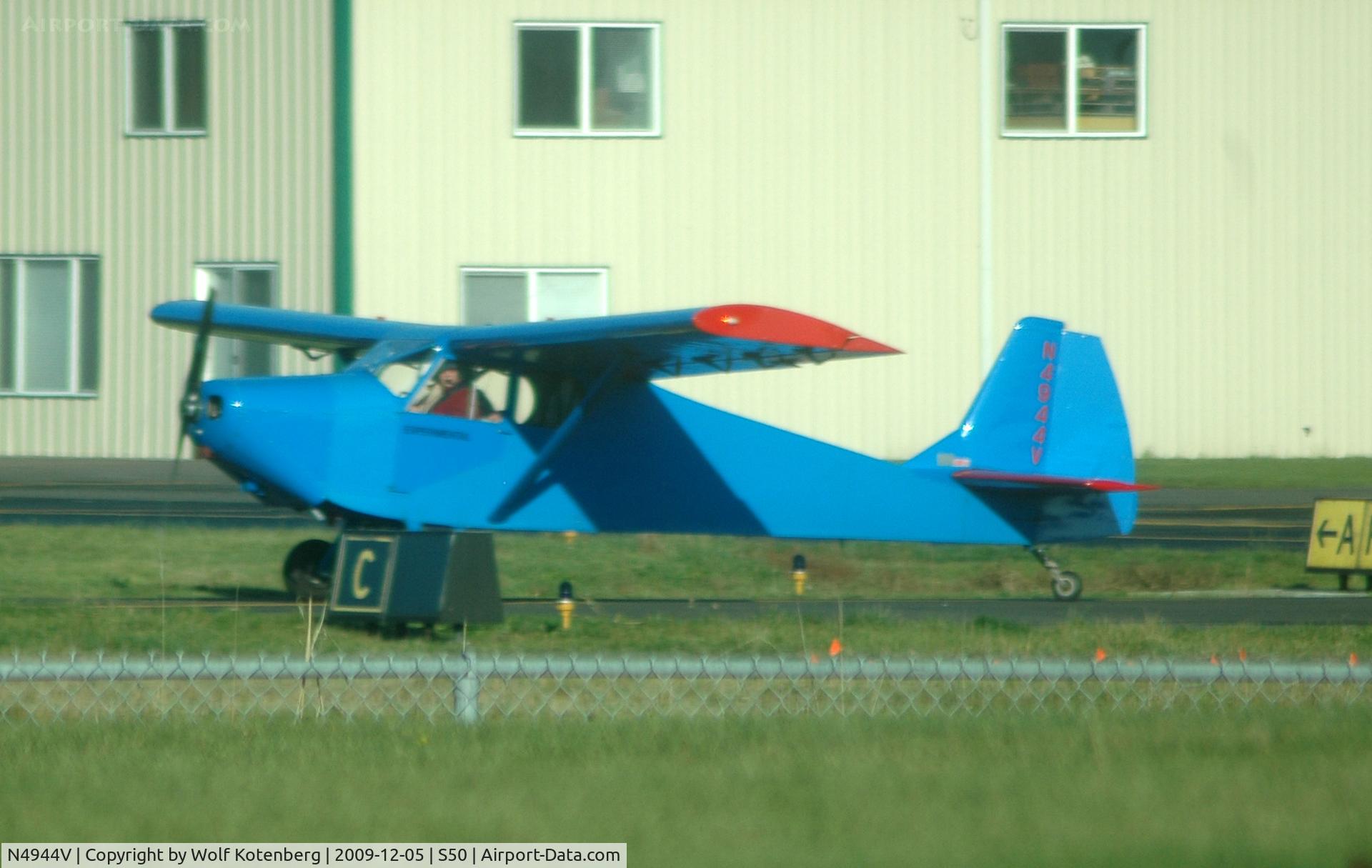 N4944V, 1955 Wickham Model A C/N 1, one of a kind flying west on a cold December morn