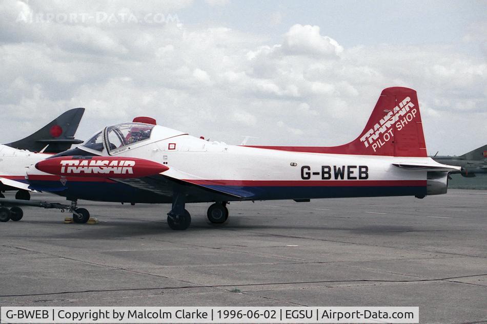 G-BWEB, 1971 BAC 84 Jet Provost T.5A C/N EEP/JP/1044, BAC 84 Jet Provost T5A (Ex RAF XW422) at Duxfords Classic Jet & Fighter Display in 1996.