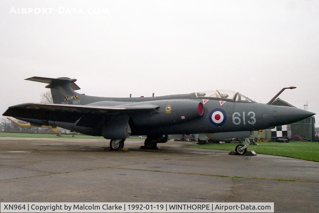XN964, 1963 Blackburn Buccaneer S.1 C/N B3-19-62, Blackburn Buccaneer S1 at Newark Air Museum, Winthorpe, UK in 1992.
