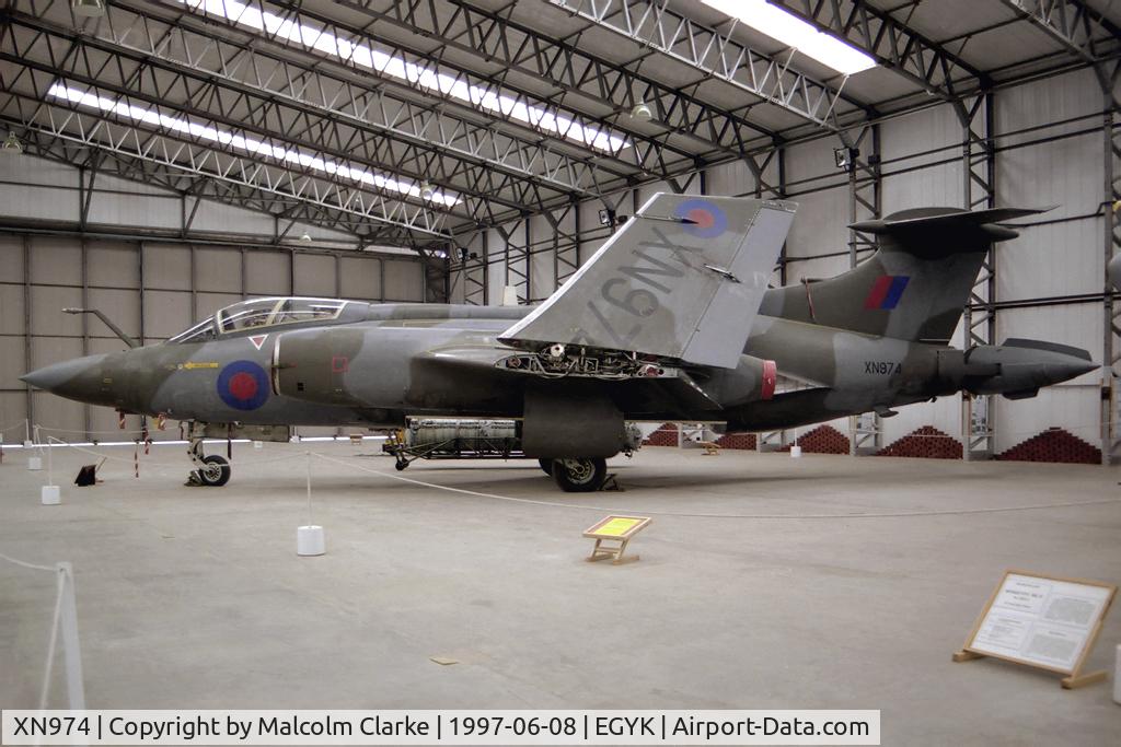 XN974, 1964 Hawker Siddeley Buccaneer S.2 C/N B3-01-63, Hawker Siddeley Buccaneer S2 at the Yorkshire Air Museum, Elvington, UK in 1997.