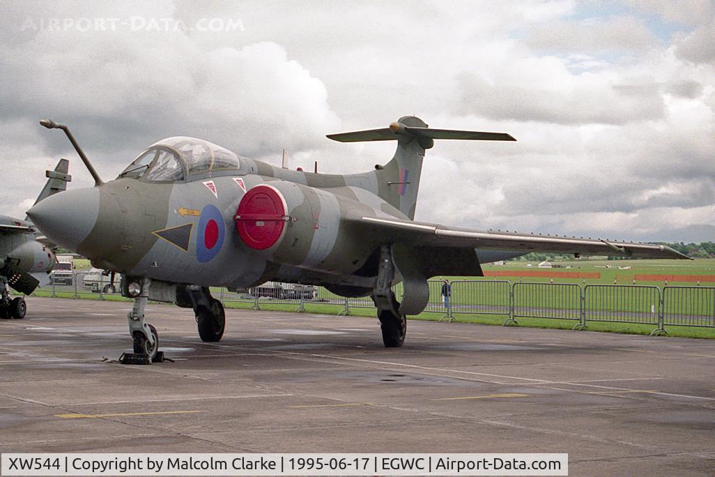 XW544, 1972 Hawker Siddeley Buccaneer S.2B C/N B3-05-71, Hawker Siddeley Buccaneer S2. From RAF No 2 SoTT, RAF Cosford and seen during Cosford 95.