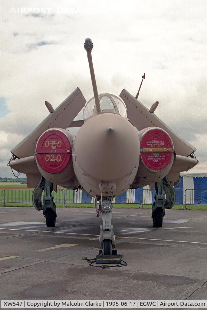 XW547, 1972 Hawker Siddeley Buccaneer S.2B C/N B3-08-71, Blackburn Buccaneer S2B. In desert camoflage after her return from the first Gulf War at RAF Cosford Aerospace Museum.