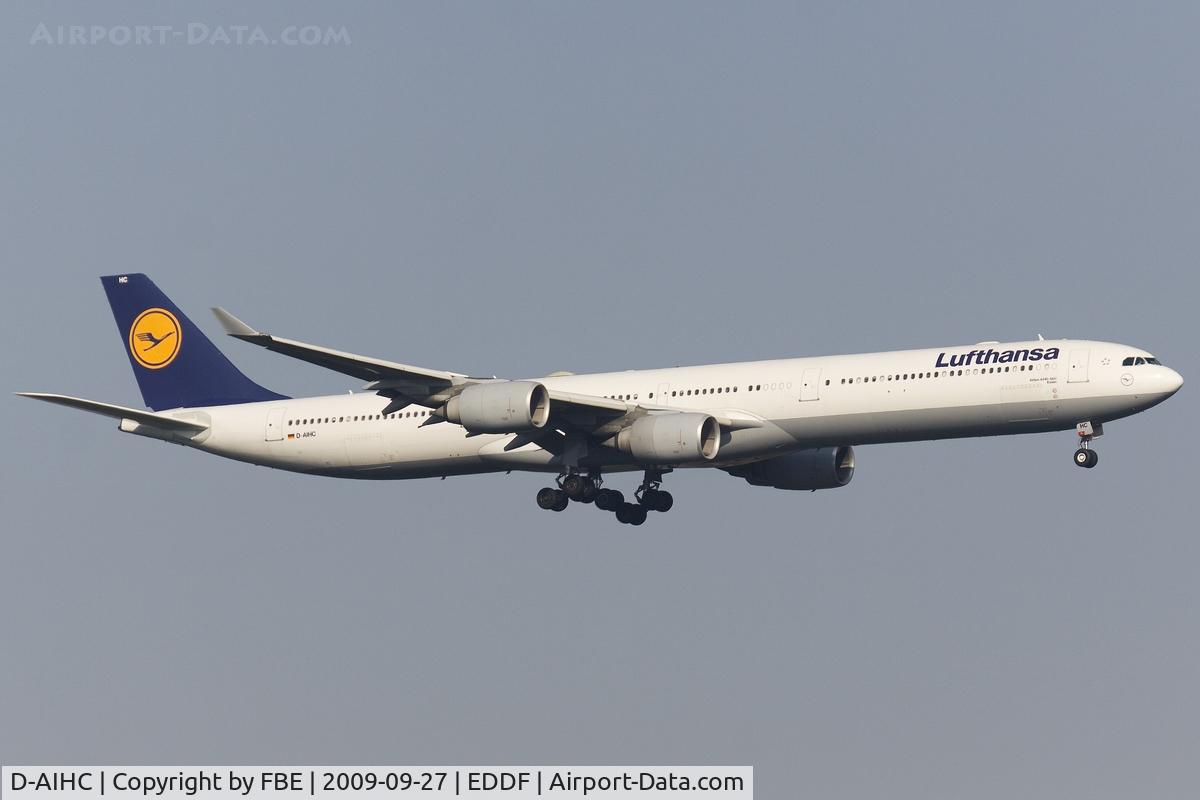 D-AIHC, 2003 Airbus A340-642 C/N 523, short final RW07L
