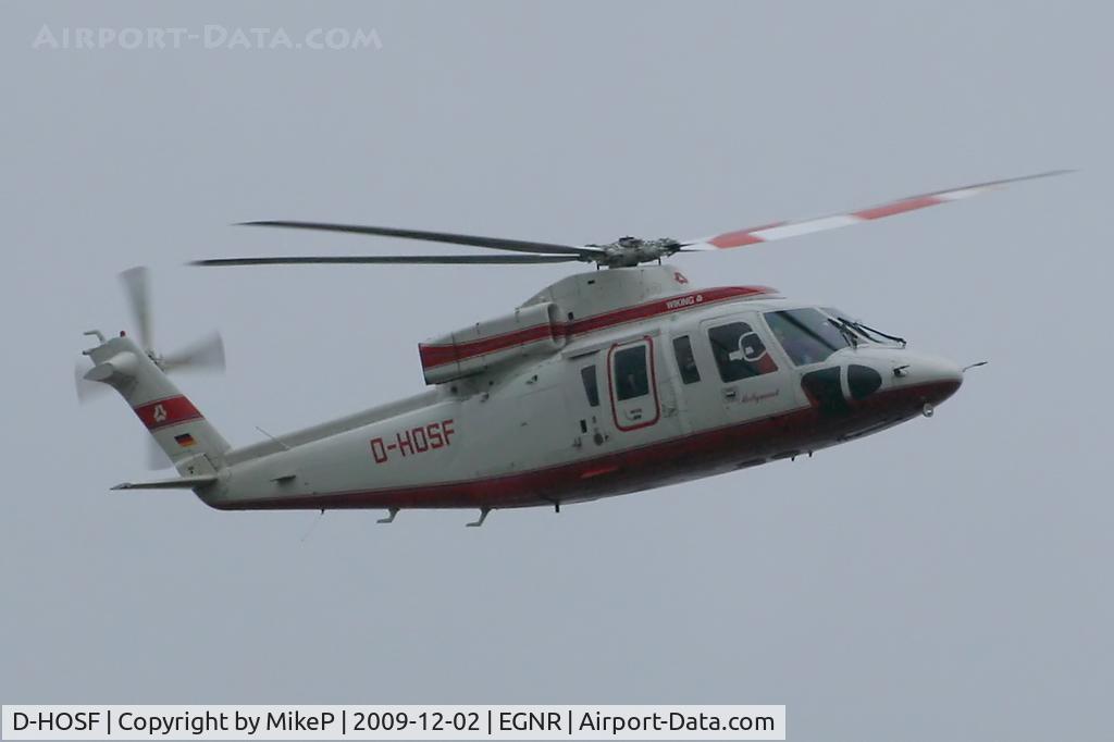 D-HOSF, Sikorsky S-76B C/N 760413, Departing Hawarden after a short stay.