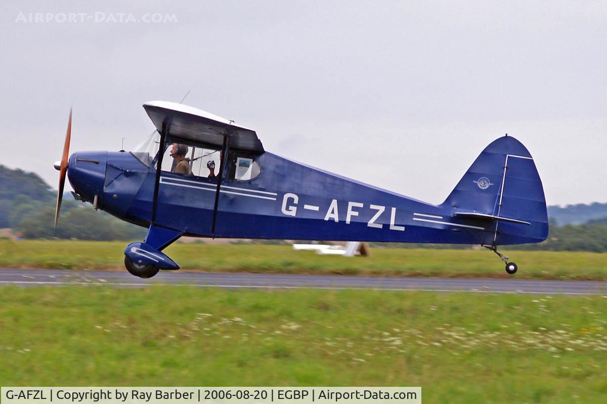 G-AFZL, 1939 Porterfield CP-50 Collegiate C/N 581, Porterfield CP-50 Collegiate [581]  Kemble~G 20/08/2006. Seen departing from PFA Flying for Fun Kemble 2006.