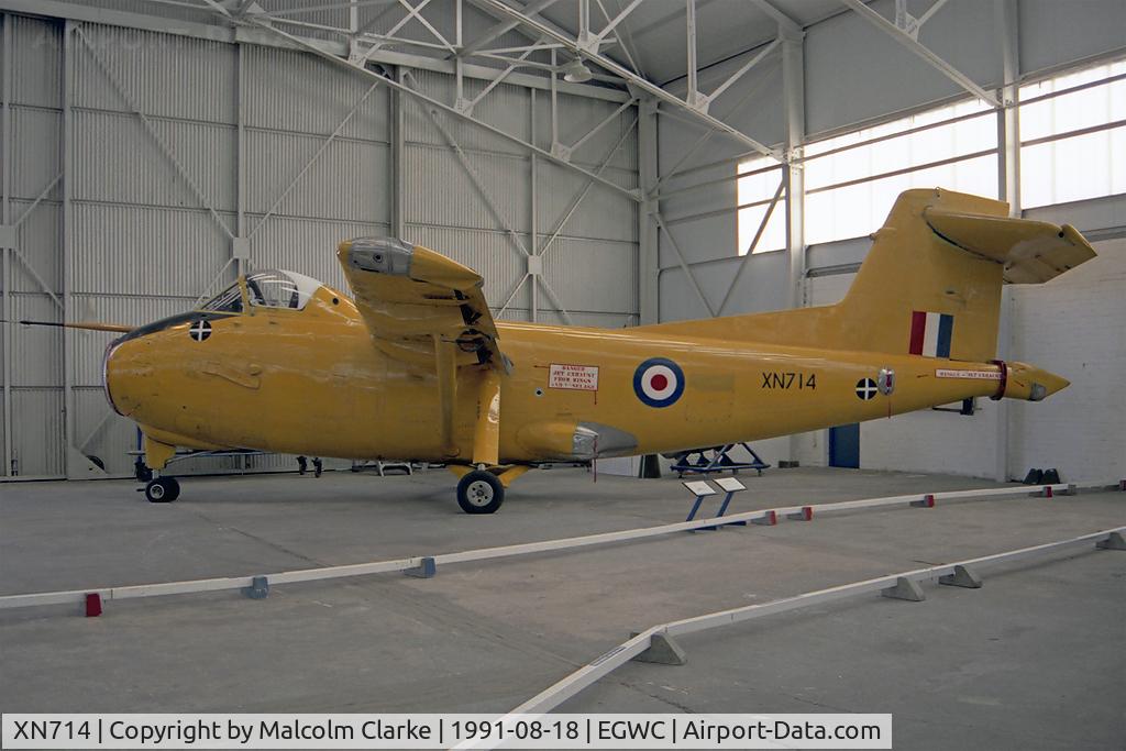 XN714, 1963 Hunting H.126 C/N H1-1, Hunting H126. A low speed research aircraft at RAF Cosford's Aerospace Museum