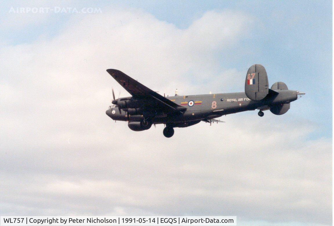 WL757, Avro 716 Shackleton AEW.2 C/N Not found WL757, Shackleton AEW.2 of 8 Squadron on final approach to Lossiemouth in May 1991.