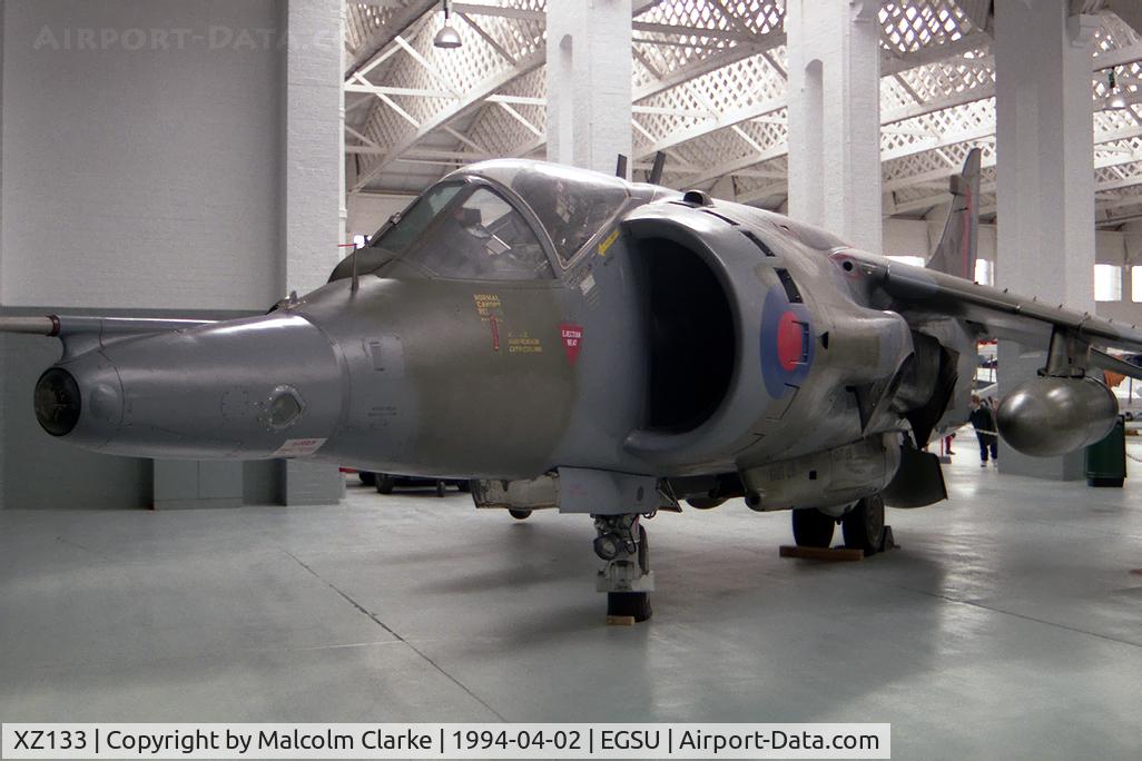 XZ133, 1976 Hawker Siddeley Harrier GR.3 C/N 712192, British Aerospace Harrier GR3 at the Imperial War Museum, Duxford in 1993.