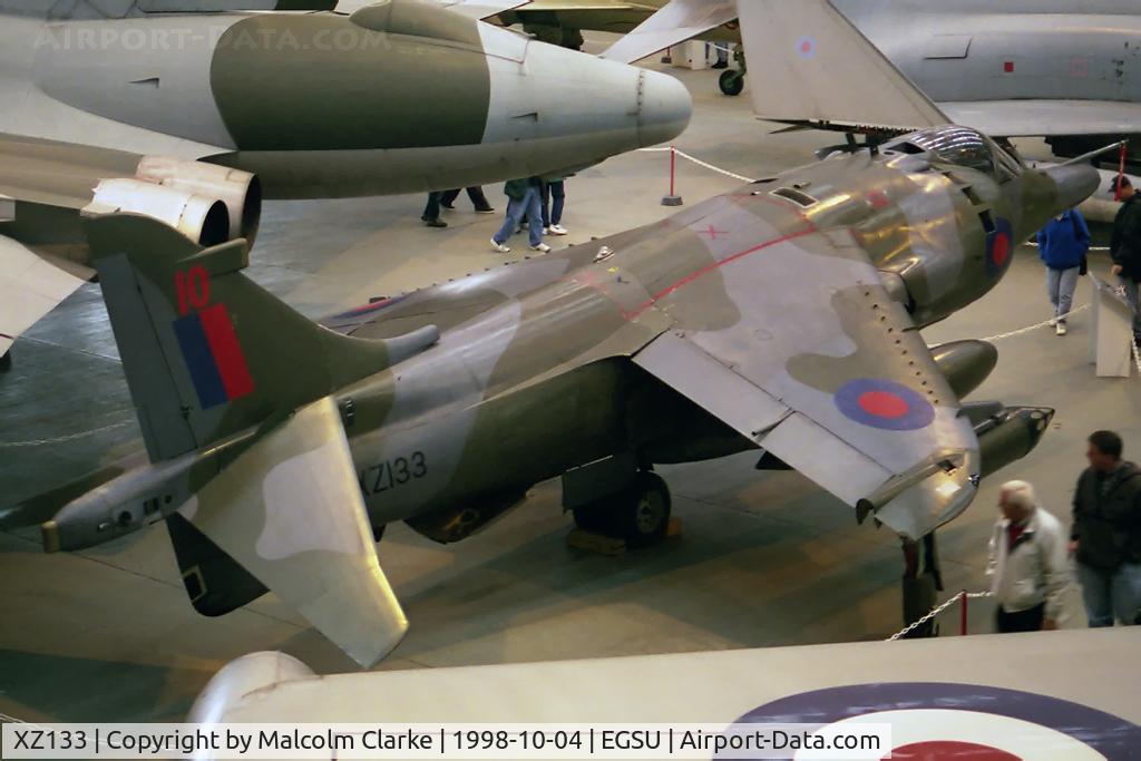 XZ133, 1976 Hawker Siddeley Harrier GR.3 C/N 712192, British Aerospace Harrier GR3 at the Imperial War Museum, Duxford in 1998.