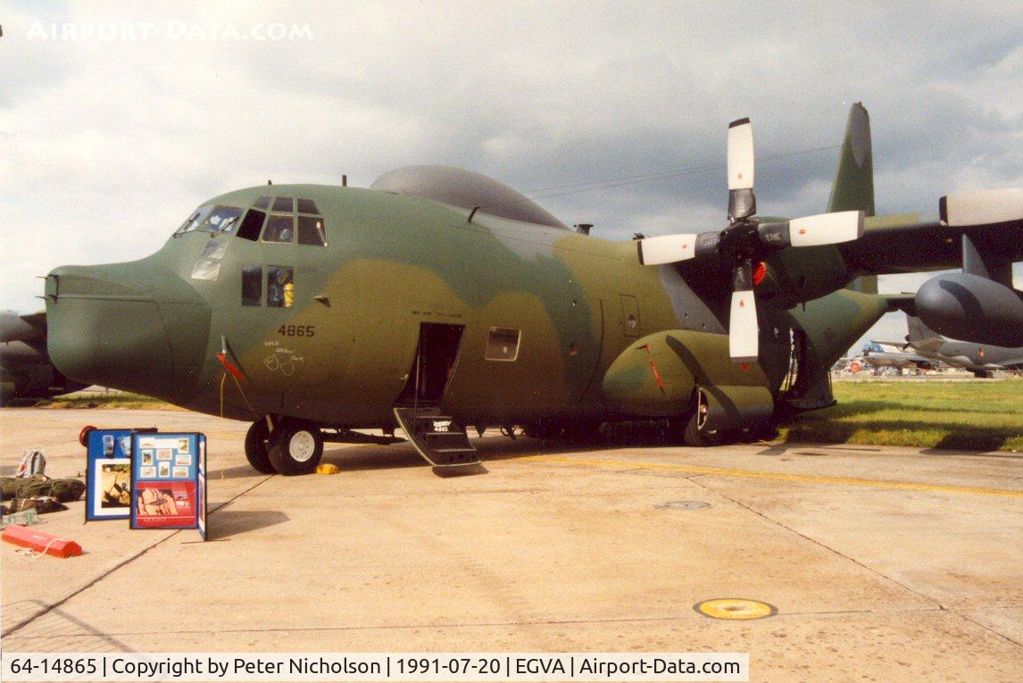64-14865, 1965 Lockheed HC-130P Hercules C/N 382-4098, HC-130P Hercules, callsign Embassy 65, of the 304th Air Refuelling Squadron on display at the 1991 Intnl Air Tattoo at Fairford.