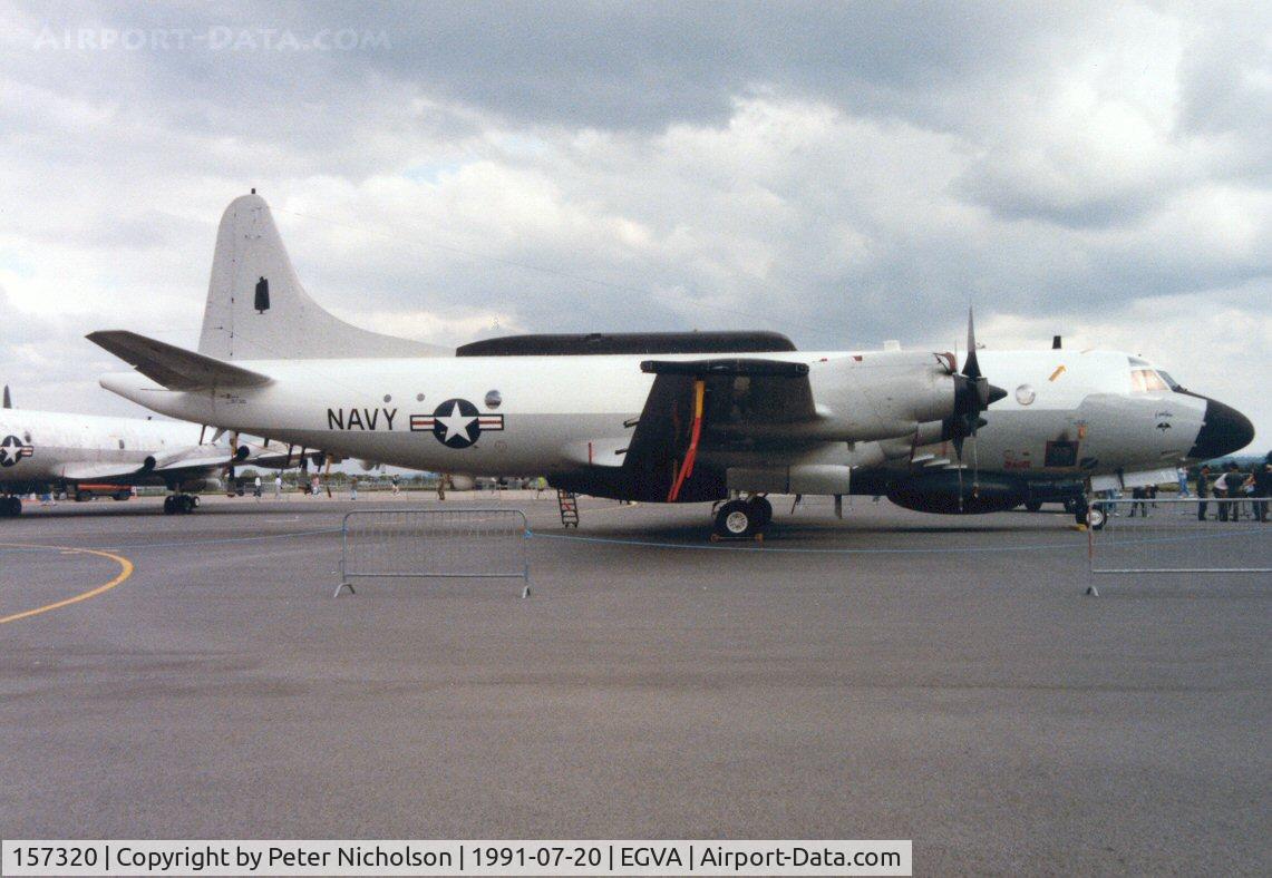 157320, 1968 Lockheed EP-3E Aries II C/N 285A-5535, EP-3E Aries named Evelyn of VQ-2 stationed at NAS Rota on display at the 1991 Intnl Air Tattoo.