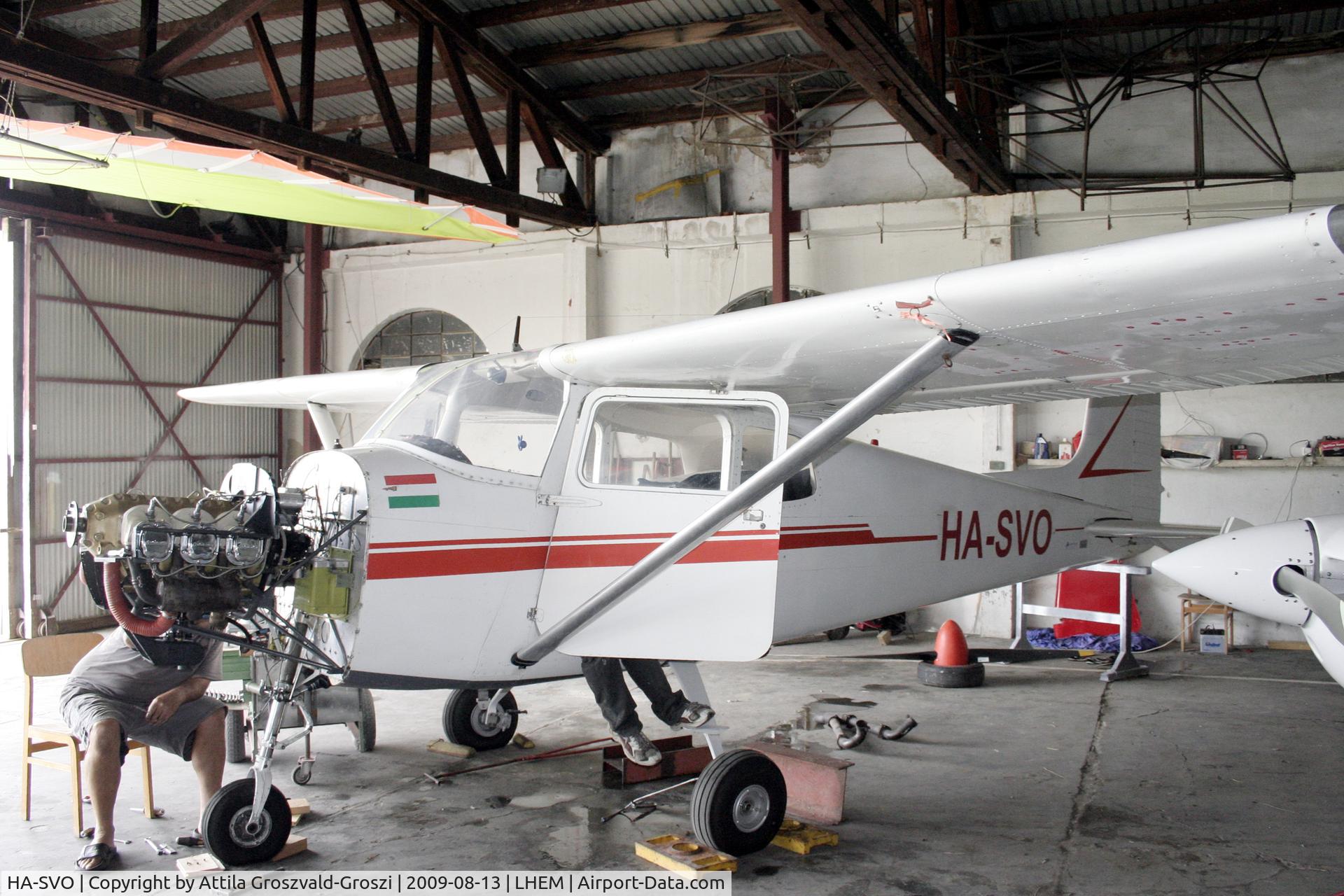 HA-SVO, 1956 Cessna 172 C/N 28916, Esztergom Airfield-hangar,correction during mending.