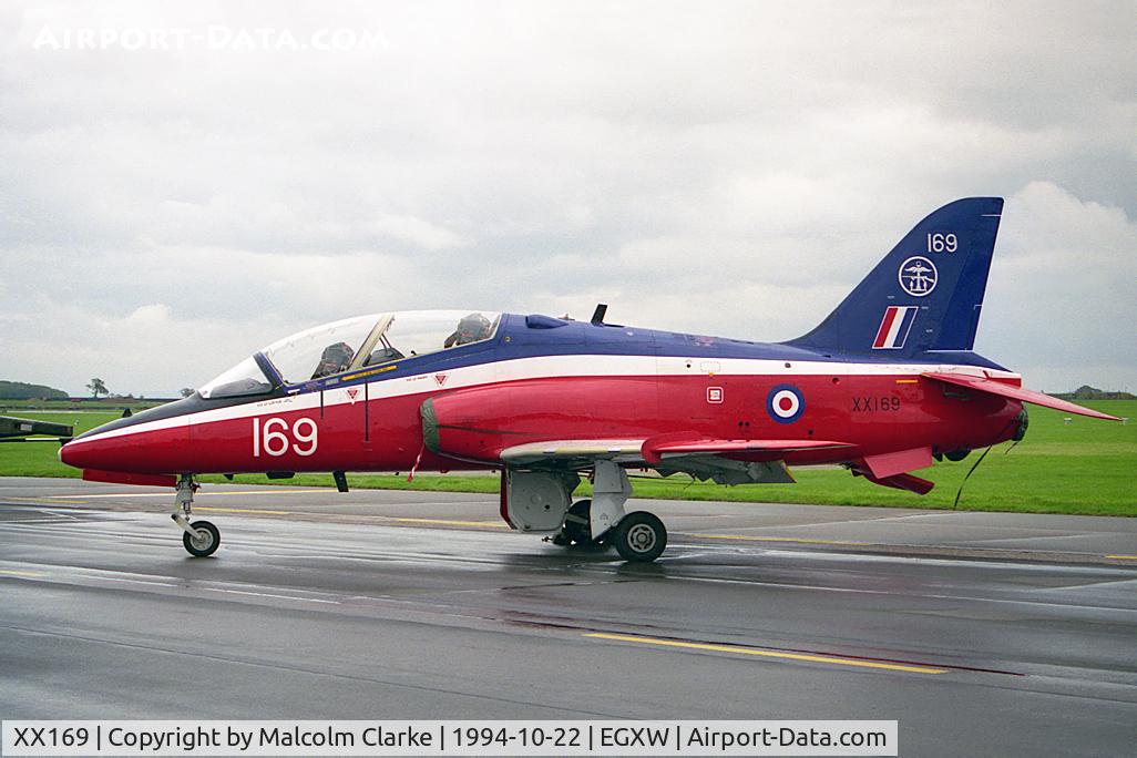 XX169, 1976 Hawker Siddeley Hawk T.1 C/N 016/312016, Hawker Siddeley Hawk T1. From RAF No 6 FTS, Finningley and seen at RAF Waddington's Photocall 94.