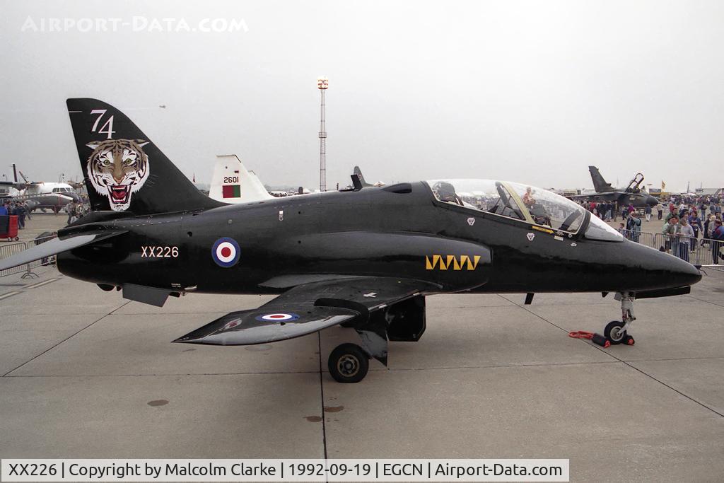 XX226, 1978 Hawker Siddeley Hawk T.1 C/N 062/312062, British Aerospace Hawk T1. From RAF No 4 FTS, Valley at RAF Finningley's Air Show in 1992