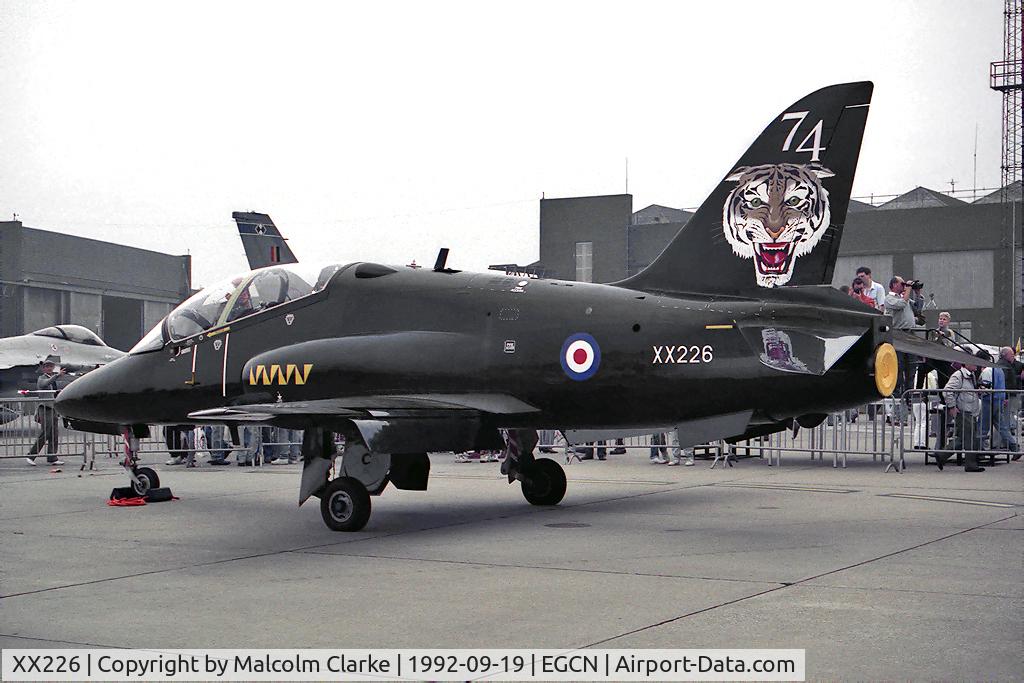 XX226, 1978 Hawker Siddeley Hawk T.1 C/N 062/312062, British Aerospace Hawk T1. From RAF No 4 FTS, Valley at RAF Finningley's Air Show in 1992