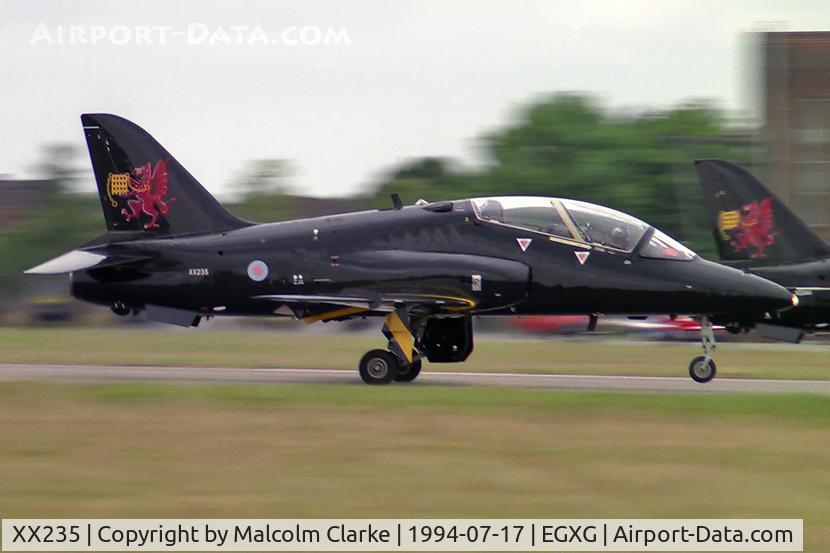 XX235, 1978 Hawker Siddeley Hawk T.1W C/N 071/312071, British Aerospace Hawk T1W at RAF Church Fenton in 1994.