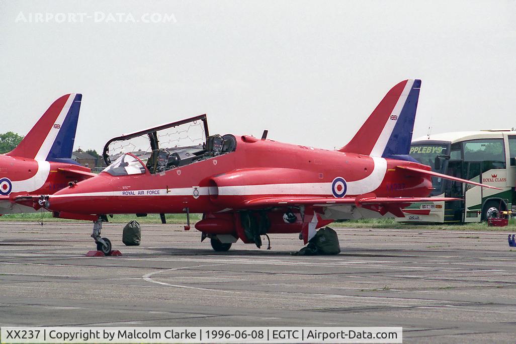 XX237, 1978 Hawker Siddeley Hawk T.1A C/N 073/312073, British Aerospace Hawk T1 at the 50th Anniversary celebration of the Cranfield College of Aeronautics in 1996.