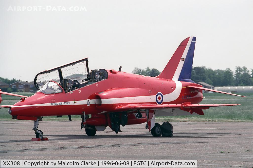 XX308, 1980 Hawker Siddeley Hawk T.1 C/N 143/312133, British Aerospace Hawk T1 at the 50th anniversary celebrations of Cranfield's College of Aeronautics in 1996.
