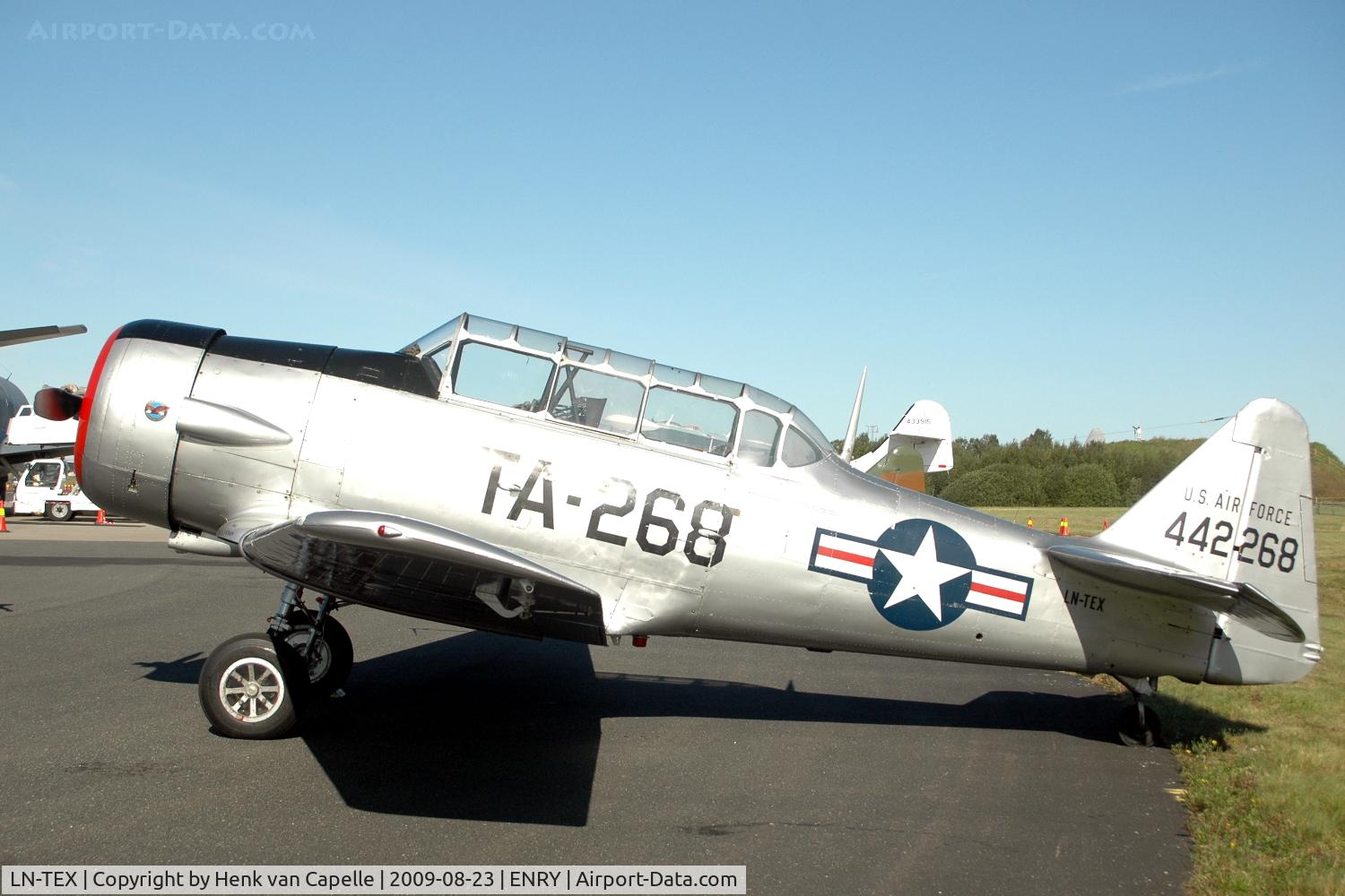 LN-TEX, 1944 Noorduyn AT-16 Harvard IIB C/N 14A-2268, Harvard of Scandinavian Historic Flight at rygge AFB, Norway.