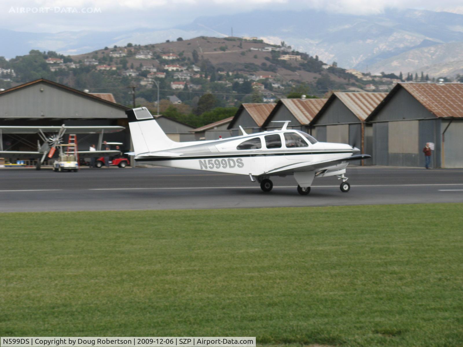N599DS, 1967 Beech E33A Bonanza C/N CE-182, 1967 Beech E33A BONANZA, Continental IO-520-B 285 Hp, takeoff roll Rwy 04