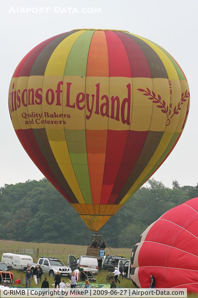G-RIMB, 2002 Lindstrand Balloons LBL 105A C/N 827, Due to winds & airspace restrictions this launch was inbound to the event at Capesthorne Hall, Cheshire.