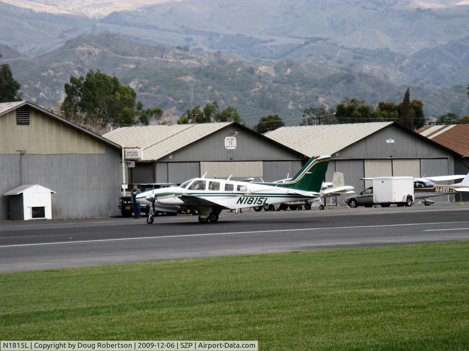 N1815L, 1976 Beech 58P Baron C/N TJ-63, 1976 Beech 58P BARON, two Continental TSIO-520-LB1C 310 Hp each, air from turbosuperchargers pressurizes cabin to 3.6 psi differential, taxi