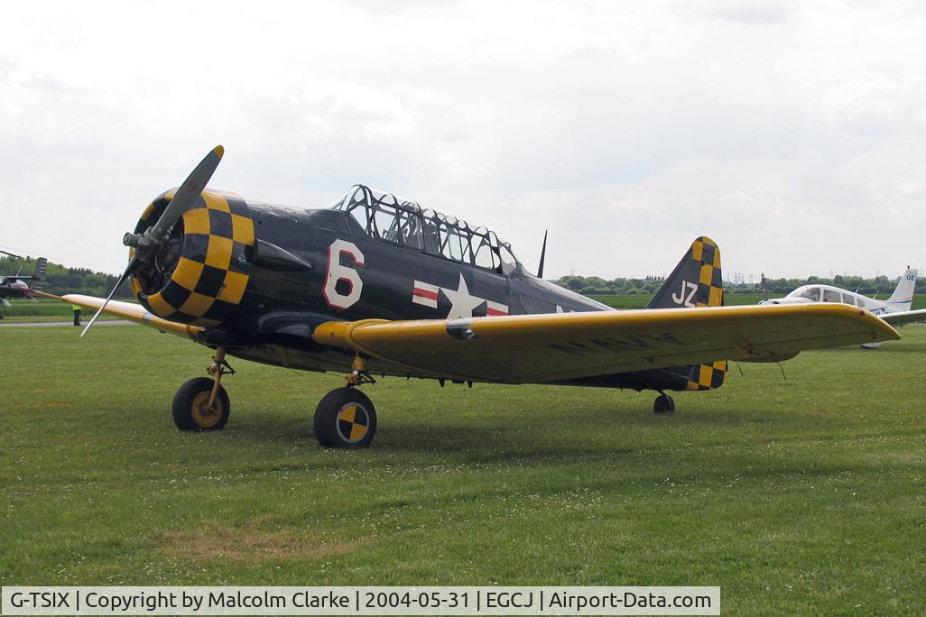 G-TSIX, 1948 North American AT-6C Harvard IIA C/N 88-9725, North American Harvard IIA at Sherburn-in-Elmet for Veterans and Vintage Day in 2004.