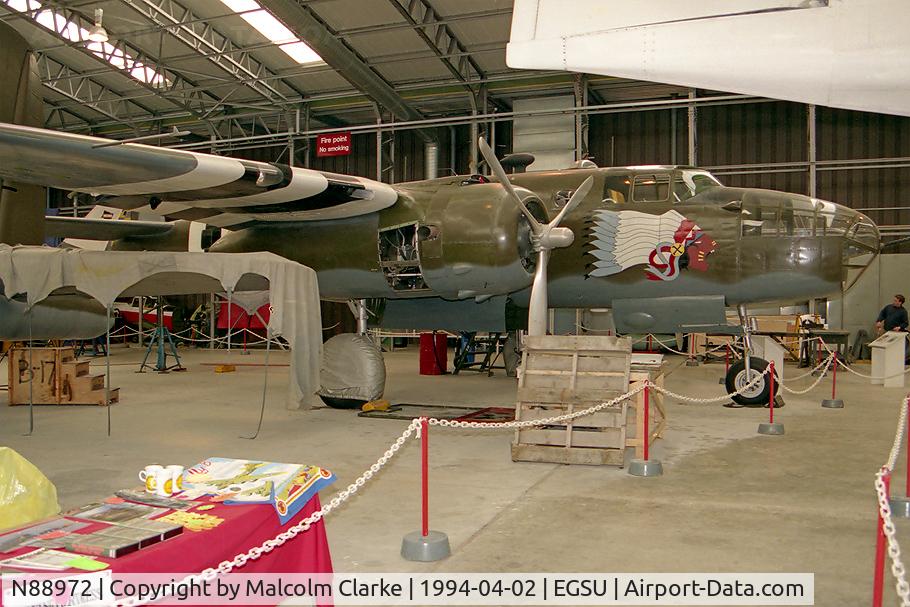N88972, 1943 North American B-25D Mitchell C/N 100-23644, North American Mitchell II. At the Imperial War Museum, Duxford in 1994.