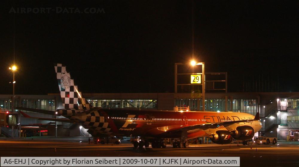 A6-EHJ, 2008 Airbus A340-642X C/N 933, waiting for the flight back to AUH