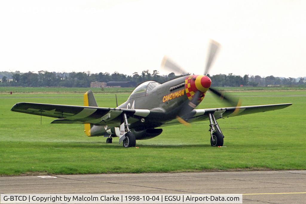 G-BTCD, 1944 North American P-51D Mustang C/N 122-39608, North American P-51D Mustang at The Imperial War Museum, Duxford in 1998.