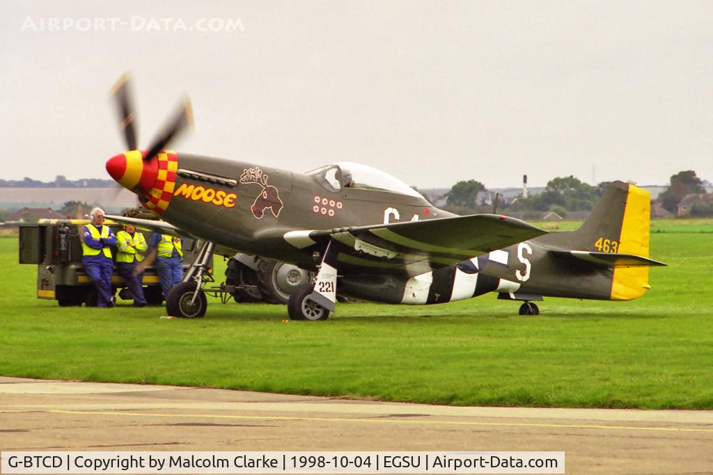 G-BTCD, 1944 North American P-51D Mustang C/N 122-39608, North American P-51D Mustang at The Imperial War Museum, Duxford in 1998.